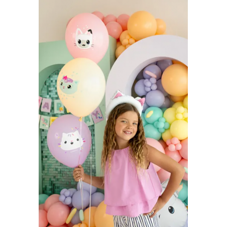 Balony 30 cm Koci Domek Gabi - 6 sztuk