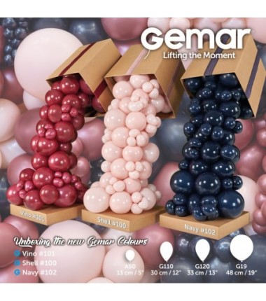 Balon Gemar 75 cm - 31" - pastelowy jasnoróżowy Shell G220/100 - 1 sztuka