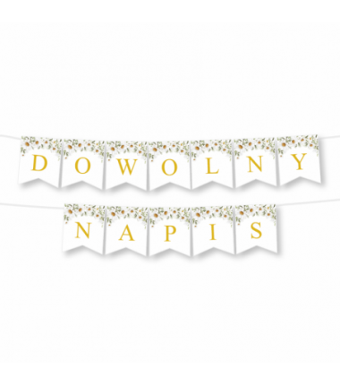 Girlanda - DOWOLNY NAPIS - margaretki - MAX 20 ZNAKÓW