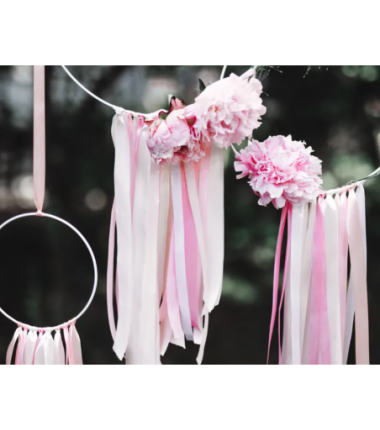 Wstążka satynowa - tasiemka satynowa jasny pudrowy róż - 25 mm - Party Deco