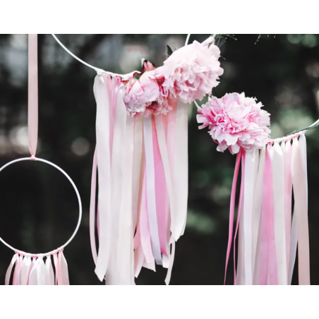 Wstążka satynowa - tasiemka satynowa jasny pudrowy róż - 25 mm - Party Deco