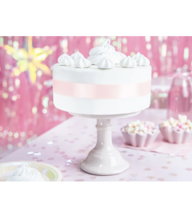 Wstążka satynowa - tasiemka satynowa jasny pudrowy róż - 25 mm - Party Deco