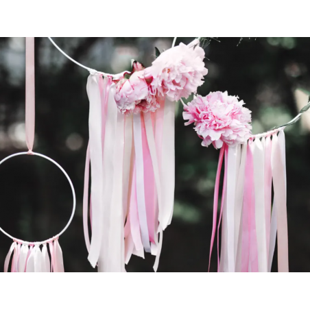 Wstążka satynowa - tasiemka satynowa jasnoróżowa - 25 mm - Party Deco