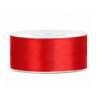 Wstążka satynowa - tasiemka satynowa czerwona - 25 mm - Party Deco