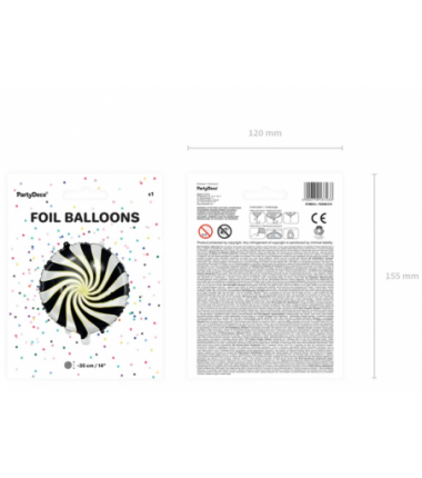 Balon foliowy Cukierek 35cm - czarny