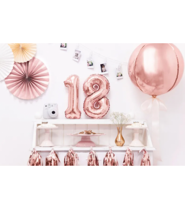 Balon foliowy Kula 40 cm - różowe złoto