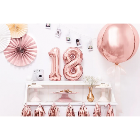 Balon foliowy Kula 40 cm - różowe złoto