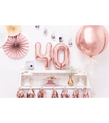 Balon foliowy Kula 40 cm - różowe złoto
