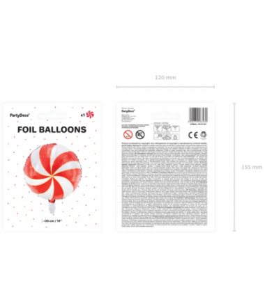 Balon foliowy Cukierek 35cm - czerwony