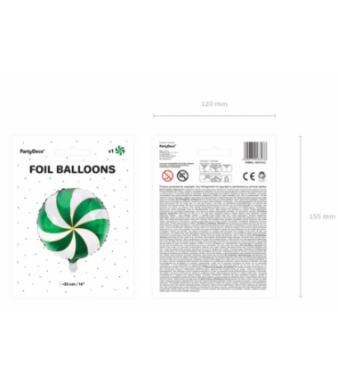 Balon foliowy Cukierek 35cm - zielony