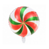 Balon foliowy Cukierek 35cm - czerwono-zielono-biały