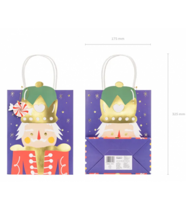 Torebka na prezenty Dziadek do orzechów 18x25x10.5cm