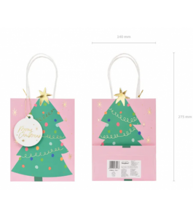 Torebka na prezenty Choinka 14x20.5x8cm