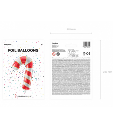 Balon foliowy Cukrowa laska 50x82cm czerwony