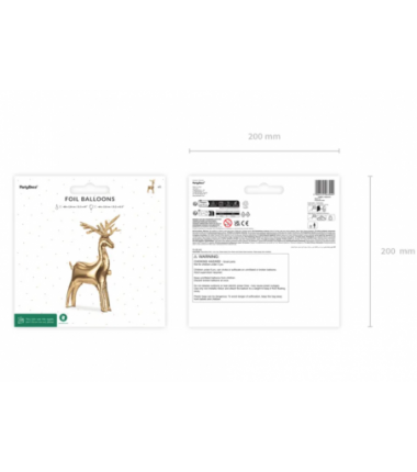 Stojący balon foliowy Renifer 124 x 80 cm złoty