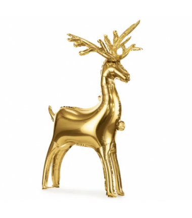 Stojący balon foliowy Renifer 83 x 52 cm złoty