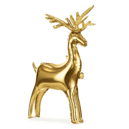Stojący balon foliowy Renifer 83 x 52 cm złoty