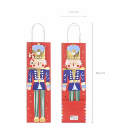 Torebka na wino Dziadek do orzechów 11x36x10cm