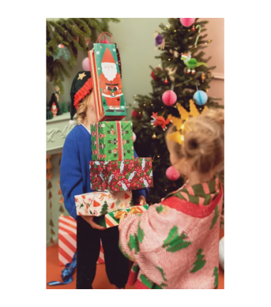 Torebka na wino Mikołaj 11x36x10 cm