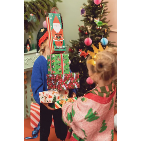 Torebka na wino Mikołaj 11x36x10 cm