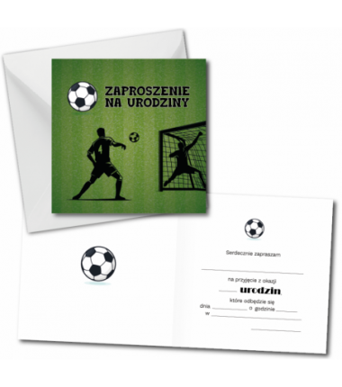 Zaproszenie do wypisania na URODZINY - PIŁKA NOŻNA 1 sztuka