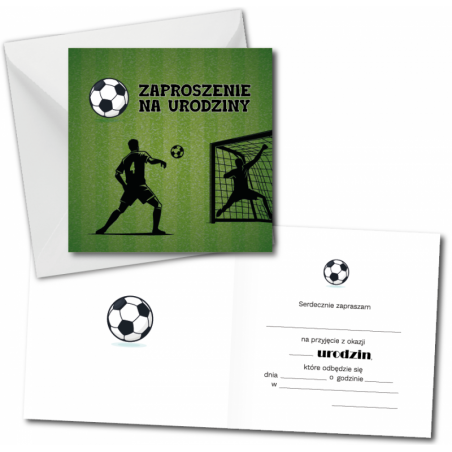 Zaproszenie do wypisania na URODZINY - PIŁKA NOŻNA 1 sztuka