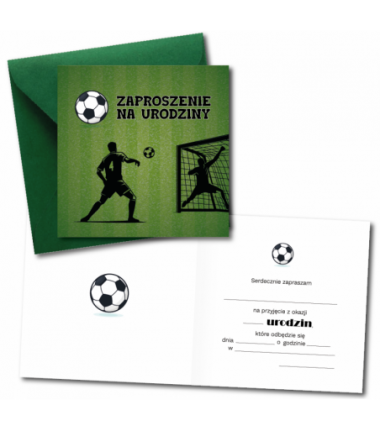 Zaproszenie do wypisania na URODZINY - PIŁKA NOŻNA 1 sztuka