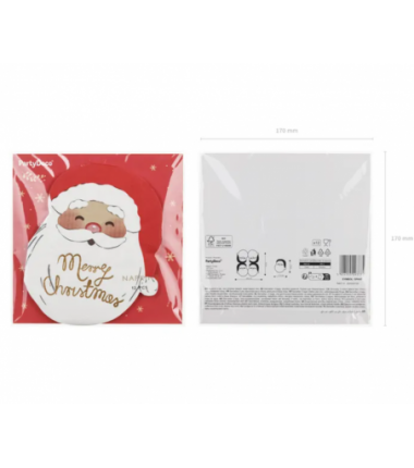 Serwetki Mikołaj 13.5x16 cm - 12 sztuk