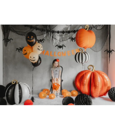 Stojący balon foliowy Dynia 3D, 90x90 cm, pomarańczowy