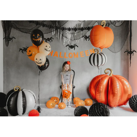 Stojący balon foliowy Dynia 3D, 90x90 cm, pomarańczowy