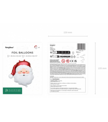Balon foliowy Mikołaj 42 x 43.5 cm