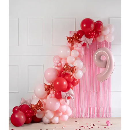 Balony foliowe do girland Kokardy 25,5 x 25 cm czerwony - 5 sztuk