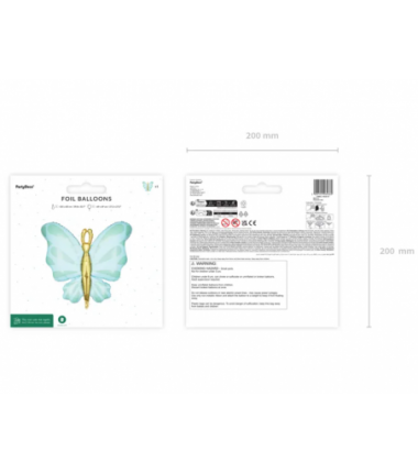 Balon foliowy Motyl 69x69 cm - mięta