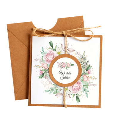 Kartka Okolicznościowa na Ślub - Eco Vintage - Bukiet
