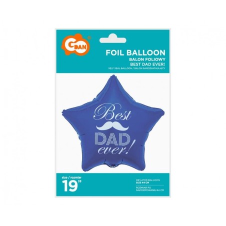 Balon foliowy Best Dad Ever - najlepszy tata ok. 44 cm (19")