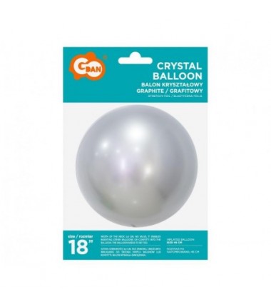 Balon Aqua - kryształowy, grafitowy ok. 30 cm (18")