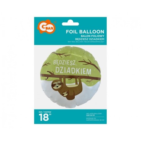 Balon foliowy BĘDZIESZ DZIADKIEM ok. 46 cm (18")