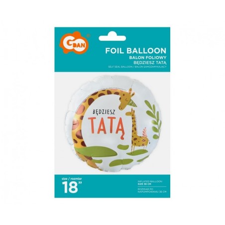 Balon foliowy BĘDZIESZ TATĄ ok. 46 cm (18")