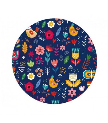 Talerzyki papierowe Summer kwiaty - Have fun (dark) 18 cm - 6 sztuk