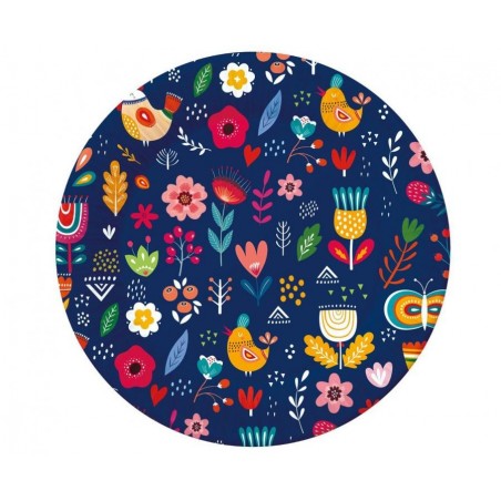Talerzyki papierowe Summer kwiaty - Have fun (dark) 18 cm - 6 sztuk