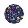 Talerzyki papierowe Summer kwiaty - Have fun (dark) 18 cm - 6 sztuk