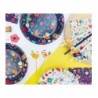 Talerzyki papierowe Summer kwiaty - Have fun (dark) 18 cm - 6 sztuk