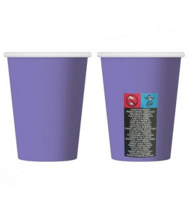 Kubeczki papierowe lawendowe 250ml - 6 sztuk
