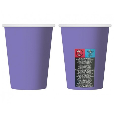 Kubeczki papierowe lawendowe 250ml - 6 sztuk