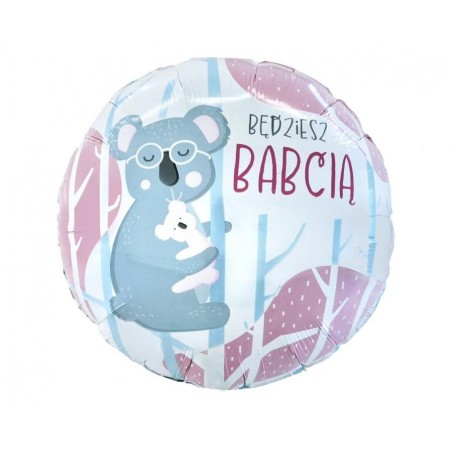 Balon foliowy BĘDZIESZ BABCIĄ ok. 46 cm (18")