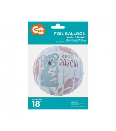 Balon foliowy BĘDZIESZ BABCIĄ ok. 46 cm (18")