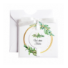 Kartka Okolicznościowa na Ślub - Biała Vintage Wianek - Liście na Kole