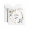 Kartka Okolicznościowa na Ślub - Biała Vintage Wianek - Heksagon i Róża
