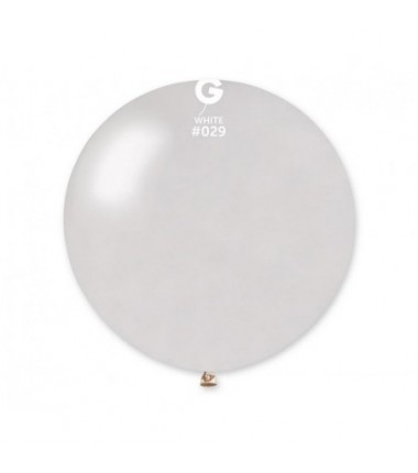Balon metaliczny Gemar 80 cm - 31"- kula metaliczny perłowy-biały Metallic White GM30/029 - 1 sztuka