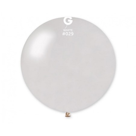 Balon metaliczny Gemar 80 cm - 31"- kula metaliczny perłowy-biały Metallic White GM30/029 - 1 sztuka